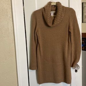 Cotton Emporium Long-Sleeved Tan Sweater Dress